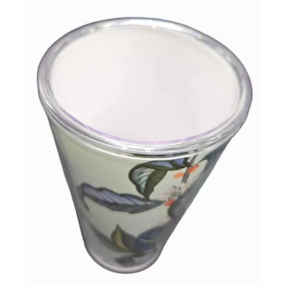 2021 Starbucks Tumbler Cup 16 ozs Seal‎ Lid Straw Green Orange Floral Tropical